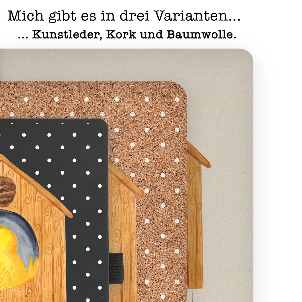 Baumwoll Notizbuch Vogelhaus Notizen, Eintragebuch, Tagebuch, Notizblock, Adressbuch, Journal, Kladde, Skizzenbuch, Notizheft, Schreibbuch, Schreibheft, Tiermotive, Gute Laune, lustige Sprüche, Tiere, Vogel, Vögel, Vogelhaus, Vogelhäuschen, Home sweet home, Zuhause, Nest, Eigenheim, Familie, Wohnung, Haus, unser Haus, Lieblingsort, Castle