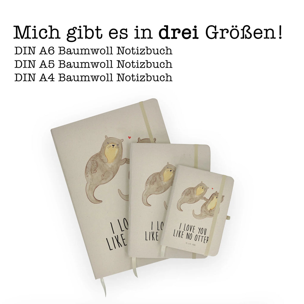 Baumwoll Notizbuch Otter händchenhaltend Notizen, Eintragebuch, Tagebuch, Notizblock, Adressbuch, Journal, Kladde, Skizzenbuch, Notizheft, Schreibbuch, Schreibheft, Otter, Fischotter, Seeotter, Otter Seeotter See Otter