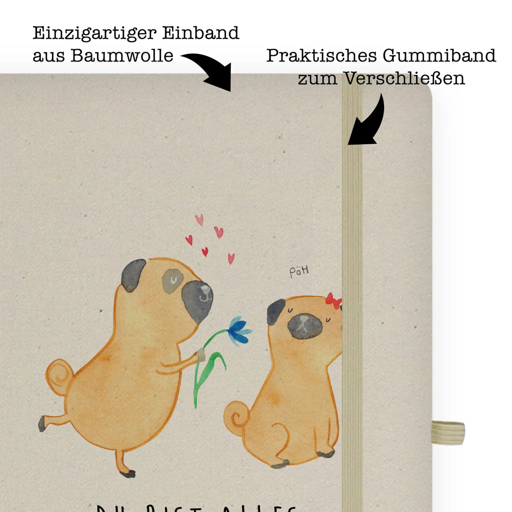 Baumwoll Notizbuch Mops Verliebt Notizen, Eintragebuch, Tagebuch, Notizblock, Adressbuch, Journal, Kladde, Skizzenbuch, Notizheft, Schreibbuch, Schreibheft, Hund, Hundemotiv, Haustier, Hunderasse, Tierliebhaber, Hundebesitzer, Sprüche, Mops, Möpse, Hundeliebe, verliebt, Liebe, Liebesspruch. Verlobt, Geschenk Freund, Partner