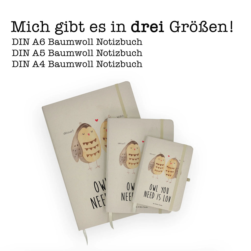 Baumwoll Notizbuch Eule Liebe Notizen, Eintragebuch, Tagebuch, Notizblock, Adressbuch, Journal, Kladde, Skizzenbuch, Notizheft, Schreibbuch, Schreibheft, Eule, Eule Deko, Liebe, Hochzeit Spruch, Owl, All you need is love, Liebe Spruch, Freundin Geschenk, Freund, Wortspiel lustig