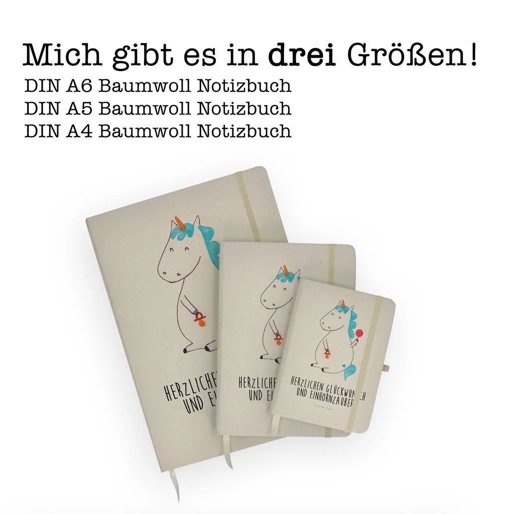 Baumwoll Notizbuch Einhorn Baby Notizen, Eintragebuch, Tagebuch, Notizblock, Adressbuch, Journal, Kladde, Skizzenbuch, Notizheft, Schreibbuch, Schreibheft, Einhorn, Einhörner, Einhorn Deko, Unicorn, Mutter, Geburt, Geburtstag, erstes Kind, Baby, Babyglück, Nachwuchs, Eltern, Party, Kind, Schnuller