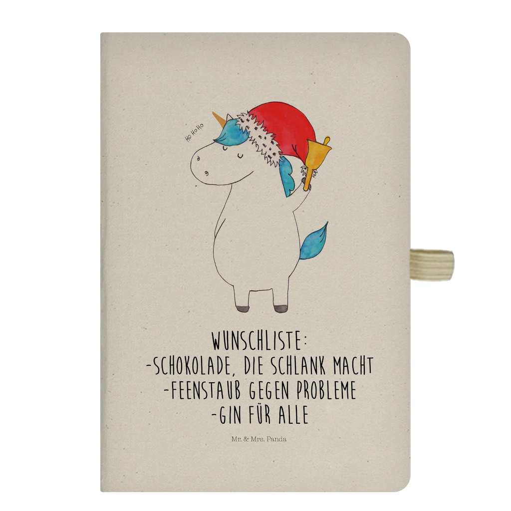 Baumwoll Notizbuch Einhorn Weihnachtsmann Notizen, Eintragebuch, Tagebuch, Notizblock, Adressbuch, Journal, Kladde, Skizzenbuch, Notizheft, Schreibbuch, Schreibheft, Einhorn, Einhörner, Einhorn Deko, Unicorn, Gin, Schokolade, Schoki, Weihnachten, Weihnachtsmann, Nikolaus, Wunschzettel, Wunschliste, Feenstaub