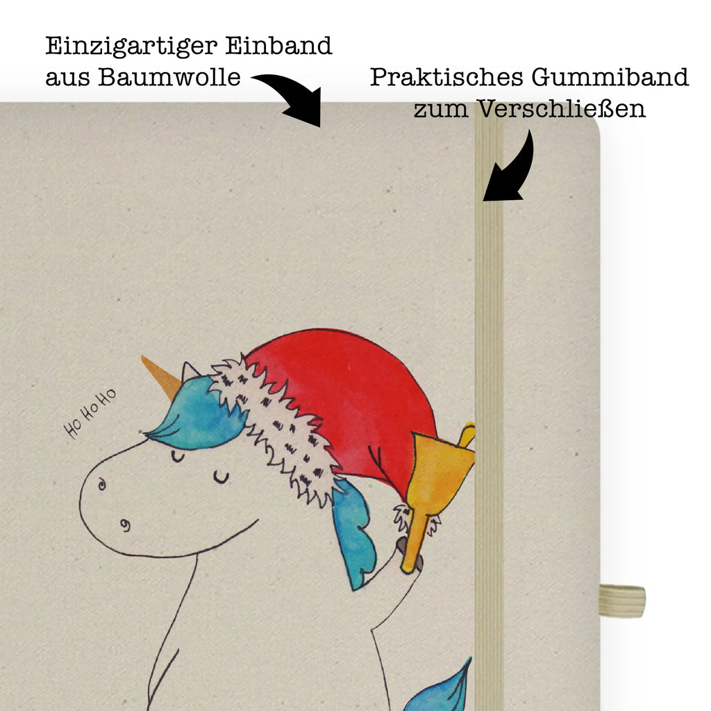 Baumwoll Notizbuch Einhorn Weihnachtsmann Notizen, Eintragebuch, Tagebuch, Notizblock, Adressbuch, Journal, Kladde, Skizzenbuch, Notizheft, Schreibbuch, Schreibheft, Einhorn, Einhörner, Einhorn Deko, Pegasus, Unicorn, Gin, Schokolade, Schoki, Weihnachten, Weihnachtsmann, Nikolaus, Wunschzettel, Wunschliste, Feenstaub