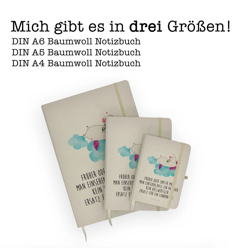 Baumwoll Notizbuch Einhorn verliebt auf Wolke Notizen, Eintragebuch, Tagebuch, Notizblock, Adressbuch, Journal, Kladde, Skizzenbuch, Notizheft, Schreibbuch, Schreibheft, Einhorn, Einhörner, Einhorn Deko, Pegasus, Unicorn, verliebt, Liebe, Liebesbeweis, Freundin, Wolke