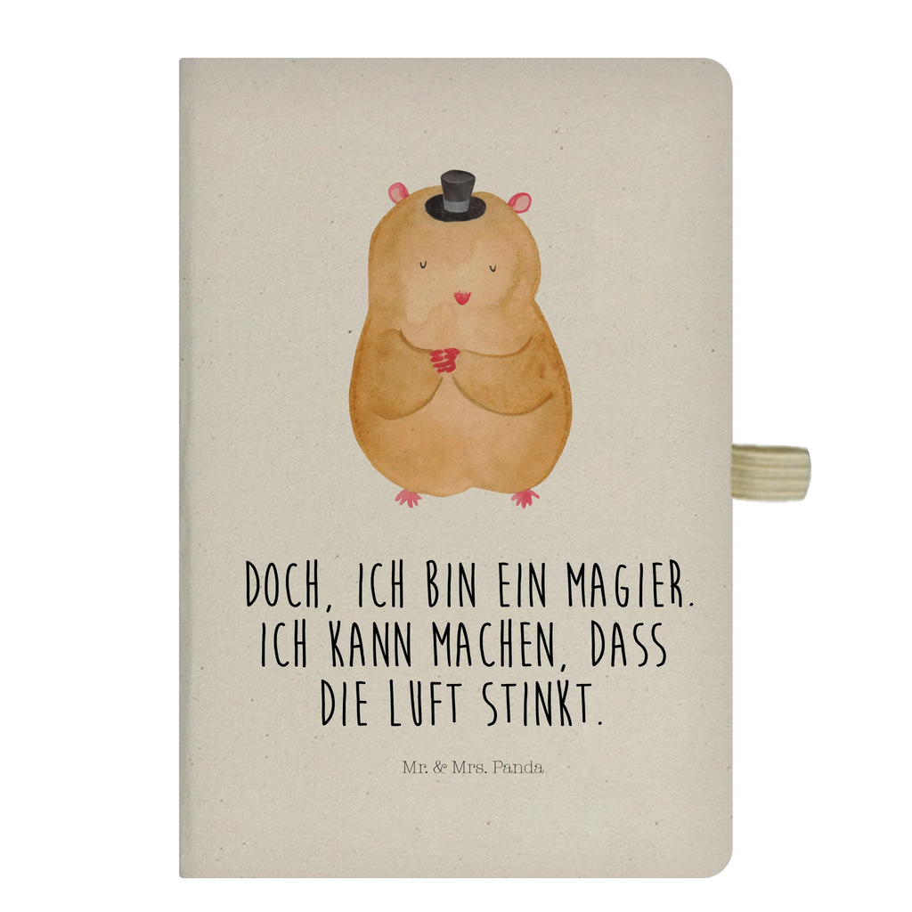 Baumwoll Notizbuch Hamster mit Hut Notizen, Eintragebuch, Tagebuch, Notizblock, Adressbuch, Journal, Kladde, Skizzenbuch, Notizheft, Schreibbuch, Schreibheft, Tiermotive, Gute Laune, lustige Sprüche, Tiere, Hamster, Hut, Magier, Zylinder, Zwerghamster, Zauberer