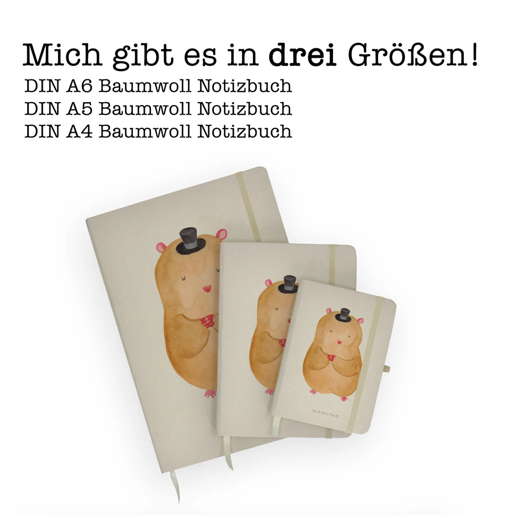 Baumwoll Notizbuch Hamster mit Hut Notizen, Eintragebuch, Tagebuch, Notizblock, Adressbuch, Journal, Kladde, Skizzenbuch, Notizheft, Schreibbuch, Schreibheft, Tiermotive, Gute Laune, lustige Sprüche, Tiere, Hamster, Hut, Magier, Zylinder, Zwerghamster, Zauberer