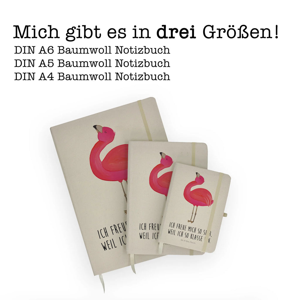 Baumwoll Notizbuch Flamingo stolz Notizen, Eintragebuch, Tagebuch, Notizblock, Adressbuch, Journal, Kladde, Skizzenbuch, Notizheft, Schreibbuch, Schreibheft, Flamingo, stolz, Freude, Selbstliebe, Selbstakzeptanz, Freundin, beste Freundin, Tochter, Mama, Schwester