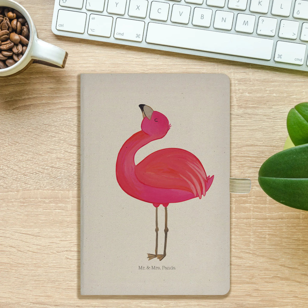 Baumwoll Notizbuch Flamingo stolz Notizen, Eintragebuch, Tagebuch, Notizblock, Adressbuch, Journal, Kladde, Skizzenbuch, Notizheft, Schreibbuch, Schreibheft, Flamingo, stolz, Freude, Selbstliebe, Selbstakzeptanz, Freundin, beste Freundin, Tochter, Mama, Schwester