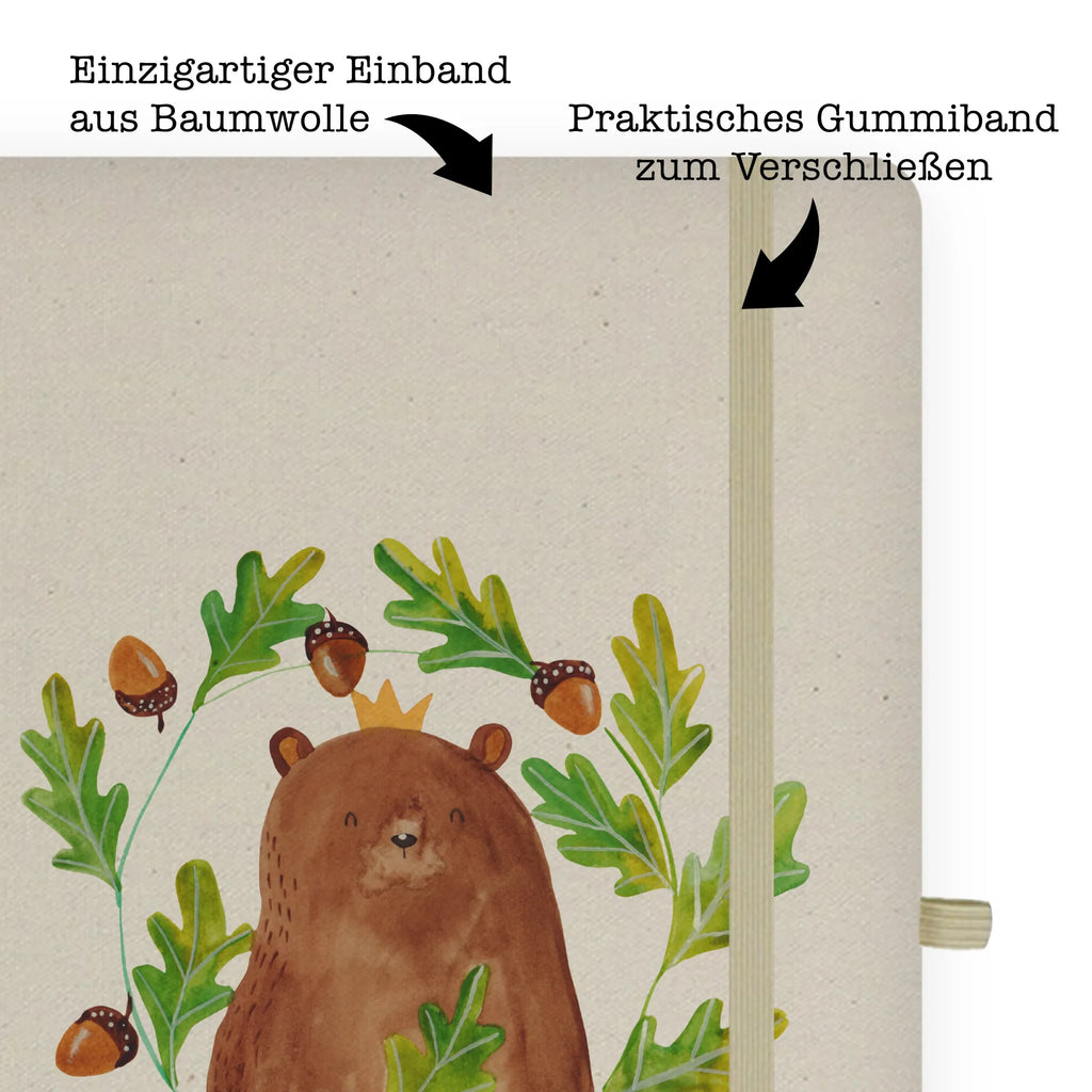 Baumwoll Notizbuch Bär König Notizen, Eintragebuch, Tagebuch, Notizblock, Adressbuch, Journal, Kladde, Skizzenbuch, Notizheft, Schreibbuch, Schreibheft, Bär, Teddy, Teddybär, Papa, Papa Bär, bester Vater, bester Papa, weltbester Papa, Vatertag, Vater, Dad, Daddy, Papi