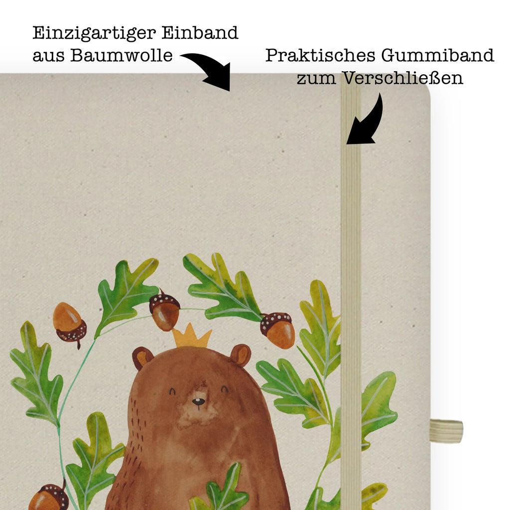 Baumwoll Notizbuch Bär König Notizen, Eintragebuch, Tagebuch, Notizblock, Adressbuch, Journal, Kladde, Skizzenbuch, Notizheft, Schreibbuch, Schreibheft, Bär, Teddy, Teddybär, Papa, Papa Bär, bester Vater, bester Papa, weltbester Papa, Vatertag, Vater, Dad, Daddy, Papi