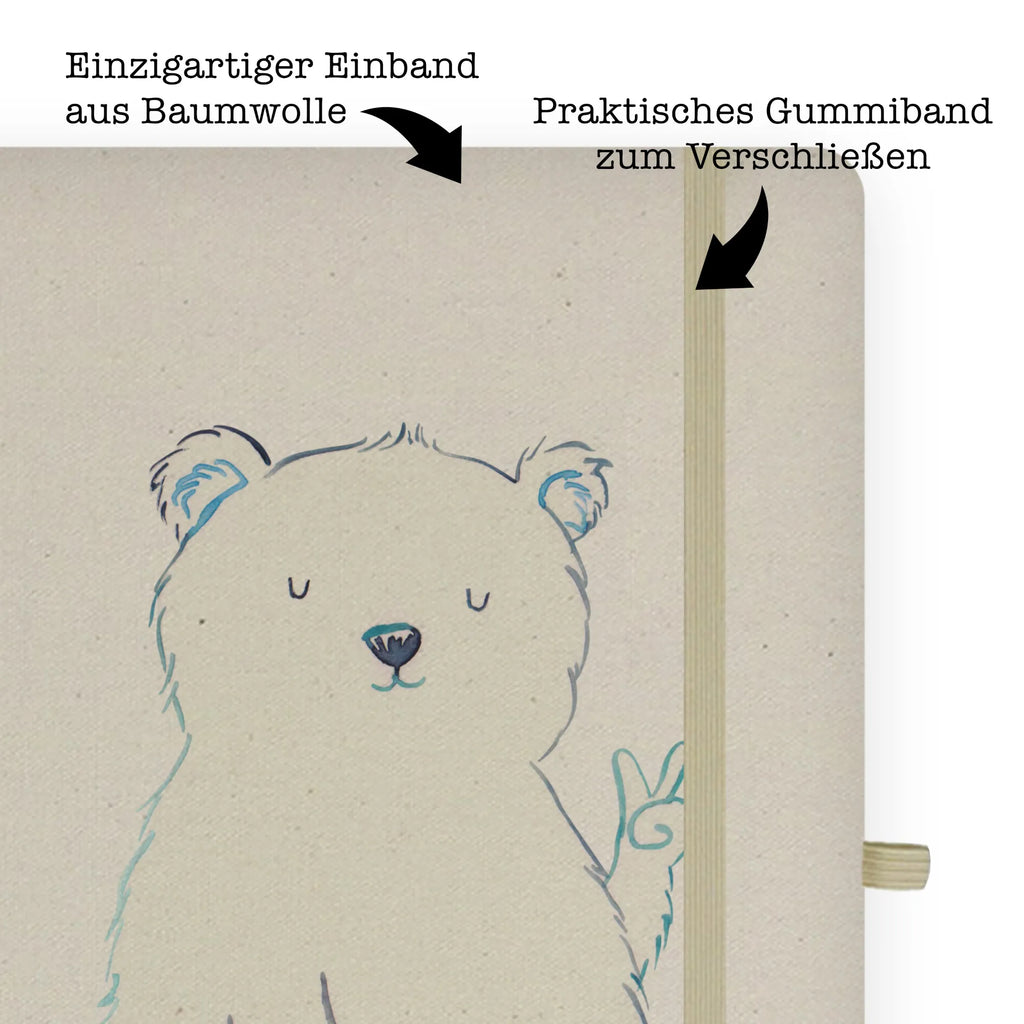 Baumwoll Notizbuch Eisbär Faul Notizen, Eintragebuch, Tagebuch, Notizblock, Adressbuch, Journal, Kladde, Skizzenbuch, Notizheft, Schreibbuch, Schreibheft, Bär, Teddy, Teddybär, Eisbär, Nordpol, Faul, Entspannen, Relaxen, Büro, Arbeit, Bürojob, Arbeitsplatz, Homeoffice