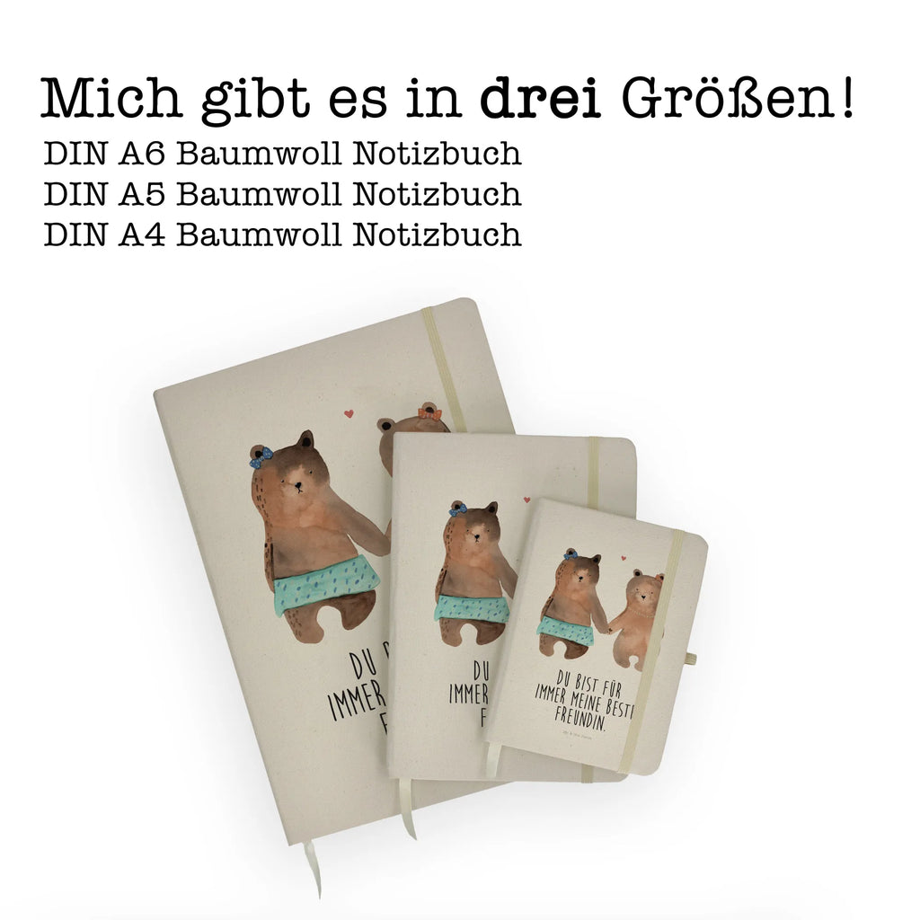 Baumwoll Notizbuch Bär Freundin Notizen, Eintragebuch, Tagebuch, Notizblock, Adressbuch, Journal, Kladde, Skizzenbuch, Notizheft, Schreibbuch, Schreibheft, Bär, Teddy, Teddybär, Bär Freundin Beste Freund Liebe Liebesbeweis Verliebt Kumpel Kumpeliene