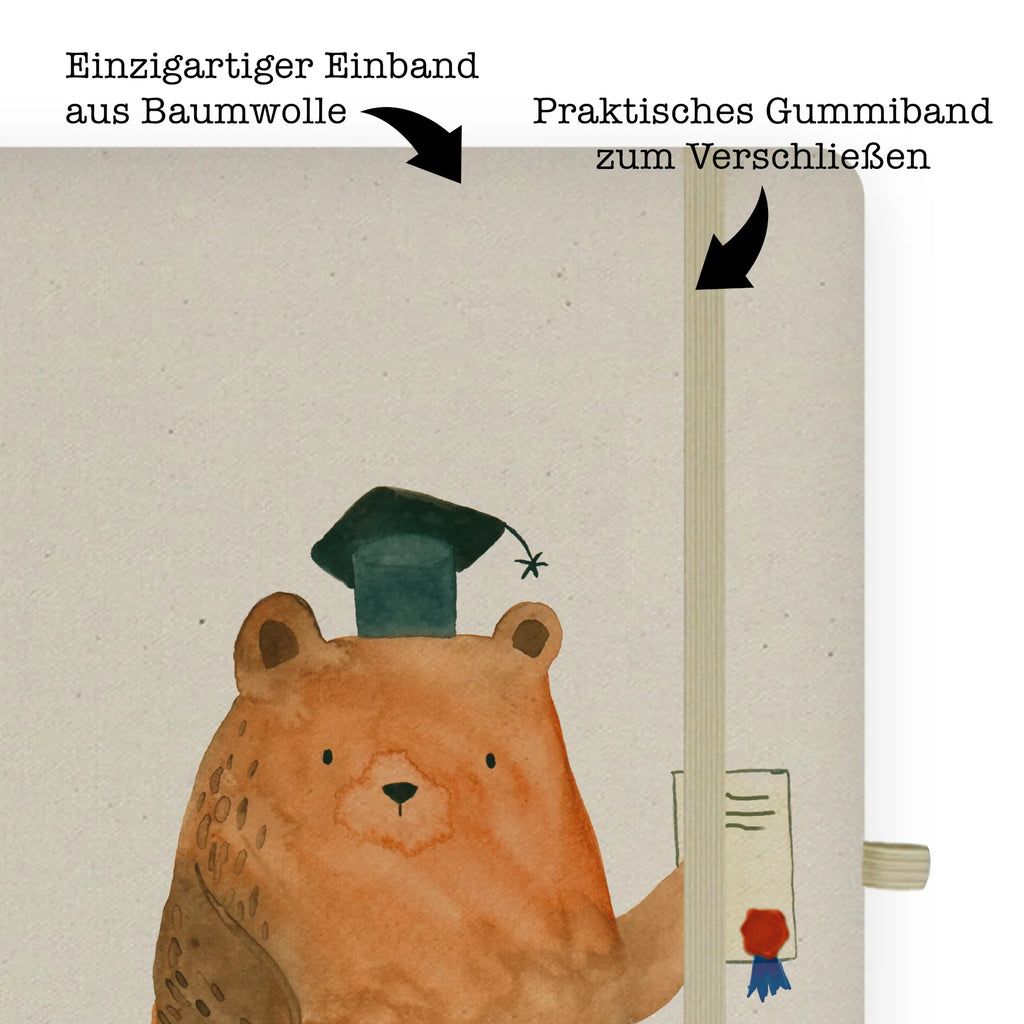 Baumwoll Notizbuch Prüfungsbär Notizen, Eintragebuch, Tagebuch, Notizblock, Adressbuch, Journal, Kladde, Skizzenbuch, Notizheft, Schreibbuch, Schreibheft, Bär, Teddy, Teddybär, Abitur, Prüfungen, Prüfung bestanden, Abschluss, Zeugnis, Abschlusszeugnis