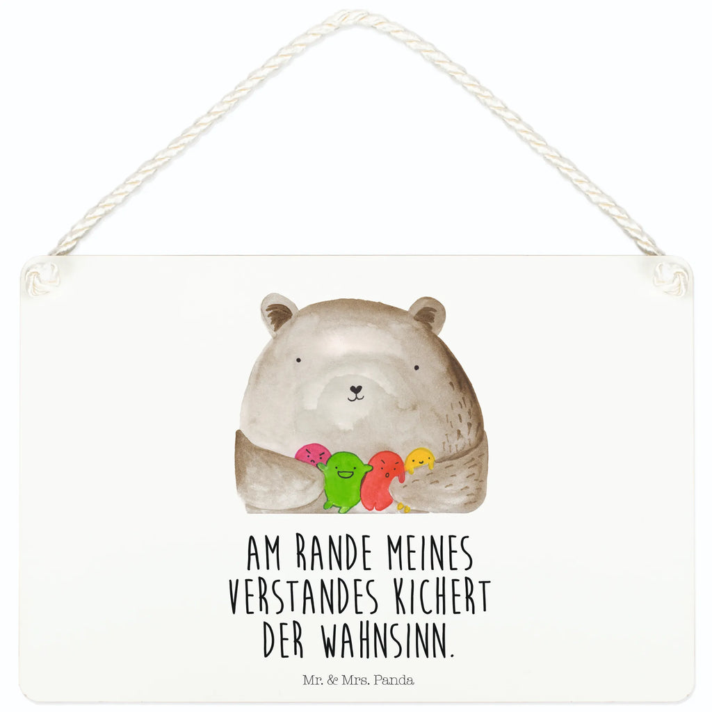 Deko Schild Bär Gefühl Dekoschild, Deko Schild, Schild, Tür Schild, Türschild, Holzschild, Wandschild, Wanddeko, Bär, Teddy, Teddybär, Wahnsinn, Verrückt, Durchgedreht