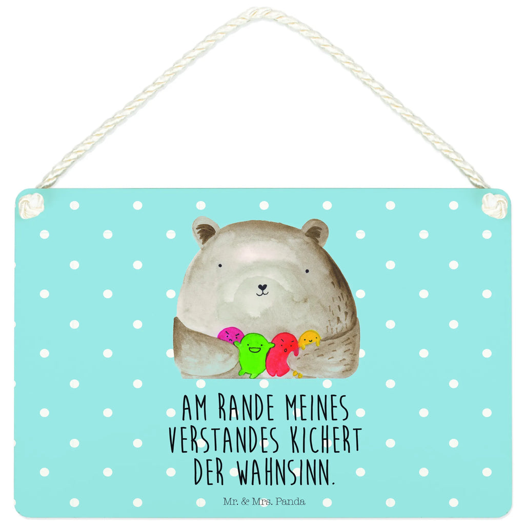 Deko Schild Bär Gefühl Dekoschild, Deko Schild, Schild, Tür Schild, Türschild, Holzschild, Wandschild, Wanddeko, Bär, Teddy, Teddybär, Wahnsinn, Verrückt, Durchgedreht