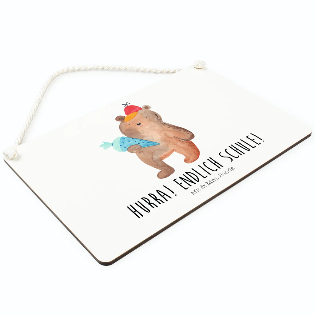 Deko Schild Bär mit Schultüte Dekoschild, Deko Schild, Schild, Tür Schild, Türschild, Holzschild, Wandschild, Wanddeko, Bär, Teddy, Teddybär, Bär Motiv, Schultüte, Erster Schultag Geschenk, Einschulung Geschenk, Schule Geschenk, Grundschule, Schulanfang, Schulbeginn