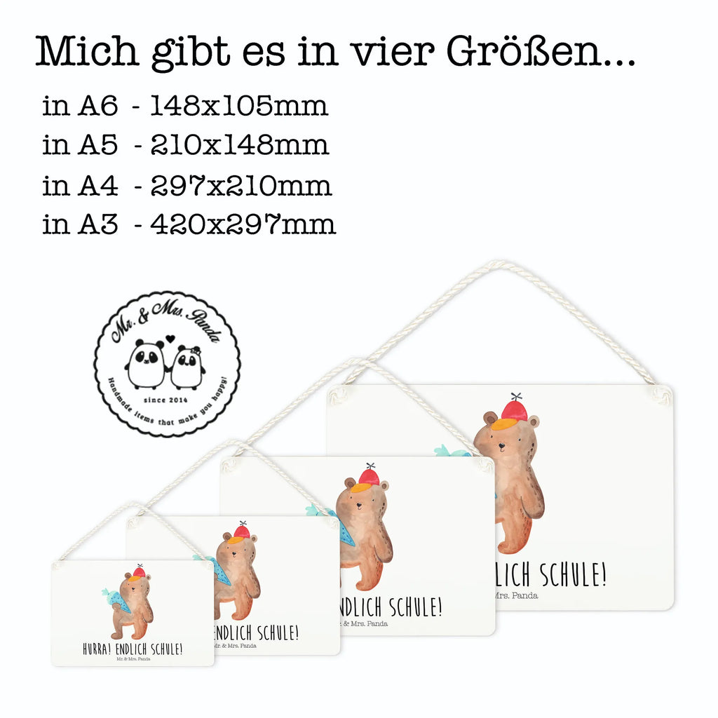 Deko Schild Bär mit Schultüte Dekoschild, Deko Schild, Schild, Tür Schild, Türschild, Holzschild, Wandschild, Wanddeko, Bär, Teddy, Teddybär, Bär Motiv, Schultüte, Erster Schultag Geschenk, Einschulung Geschenk, Schule Geschenk, Grundschule, Schulanfang, Schulbeginn