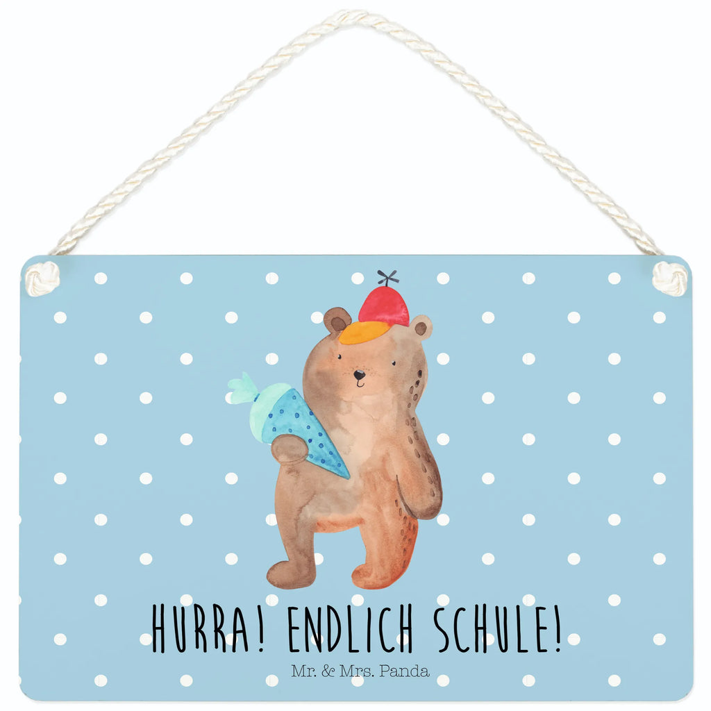 Deko Schild Bär mit Schultüte Dekoschild, Deko Schild, Schild, Tür Schild, Türschild, Holzschild, Wandschild, Wanddeko, Bär, Teddy, Teddybär, Bär Motiv, Schultüte, Erster Schultag Geschenk, Einschulung Geschenk, Schule Geschenk, Grundschule, Schulanfang, Schulbeginn