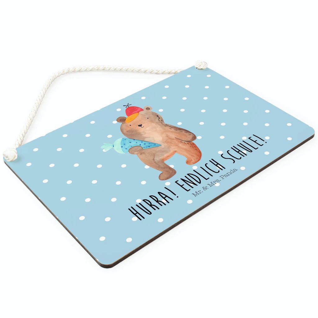 Deko Schild Bär mit Schultüte Dekoschild, Deko Schild, Schild, Tür Schild, Türschild, Holzschild, Wandschild, Wanddeko, Bär, Teddy, Teddybär, Bär Motiv, Schultüte, Erster Schultag Geschenk, Einschulung Geschenk, Schule Geschenk, Grundschule, Schulanfang, Schulbeginn