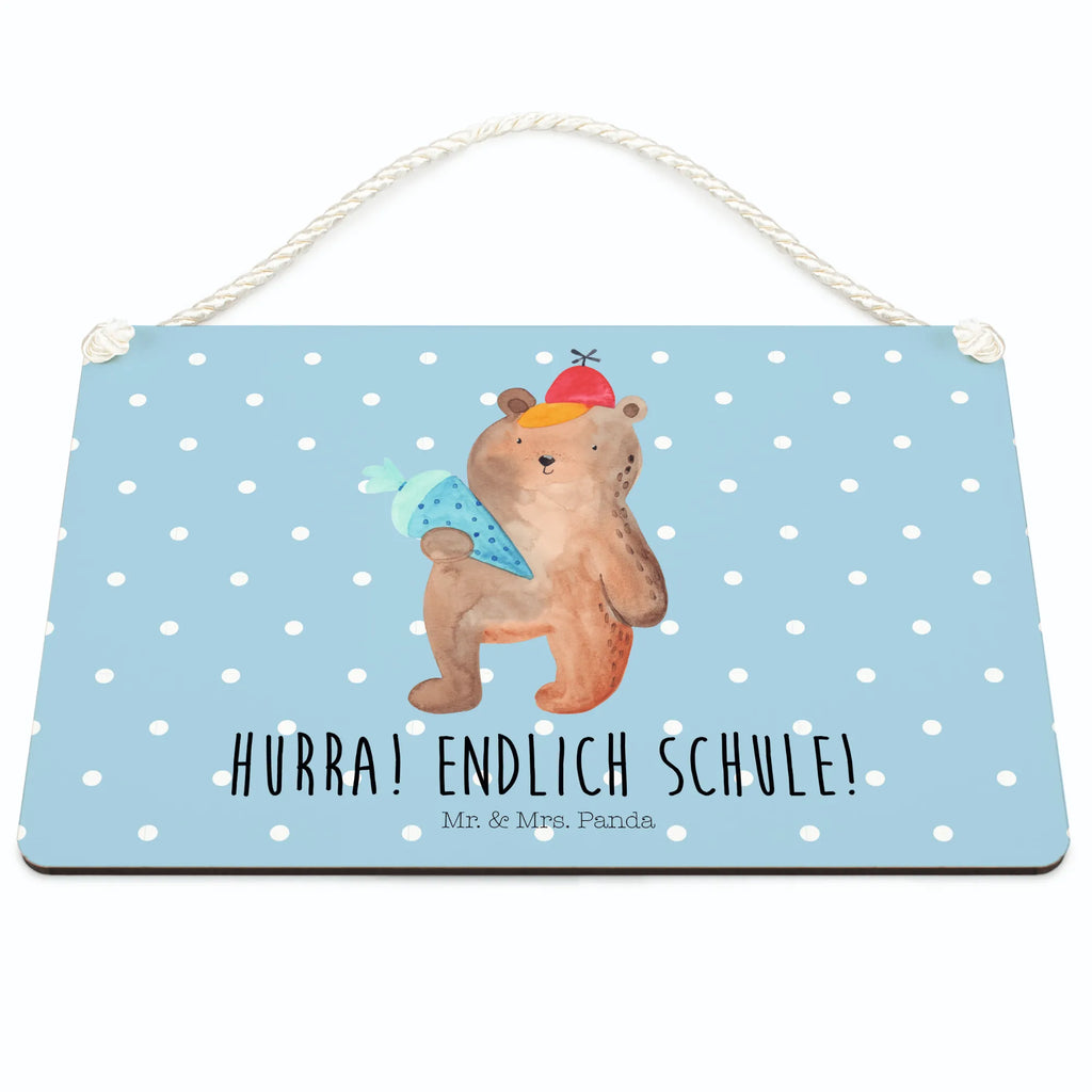 Deko Schild Bär mit Schultüte Dekoschild, Deko Schild, Schild, Tür Schild, Türschild, Holzschild, Wandschild, Wanddeko, Bär, Teddy, Teddybär, Bär Motiv, Schultüte, Erster Schultag Geschenk, Einschulung Geschenk, Schule Geschenk, Grundschule, Schulanfang, Schulbeginn