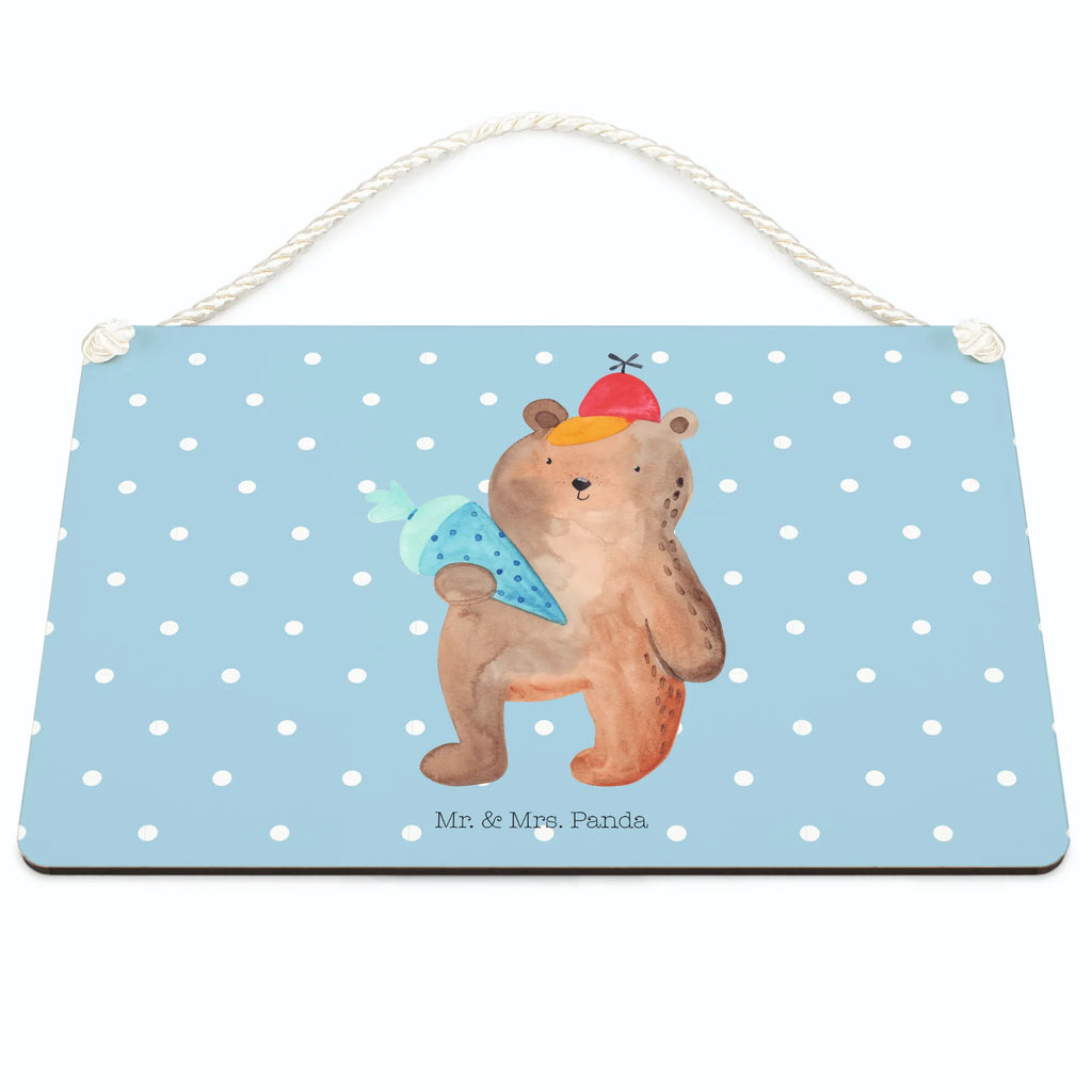 Deko Schild Bär mit Schultüte Dekoschild, Deko Schild, Schild, Tür Schild, Türschild, Holzschild, Wandschild, Wanddeko, Bär, Teddy, Teddybär, Bär Motiv, Schultüte, Erster Schultag Geschenk, Einschulung Geschenk, Schule Geschenk, Grundschule, Schulanfang, Schulbeginn