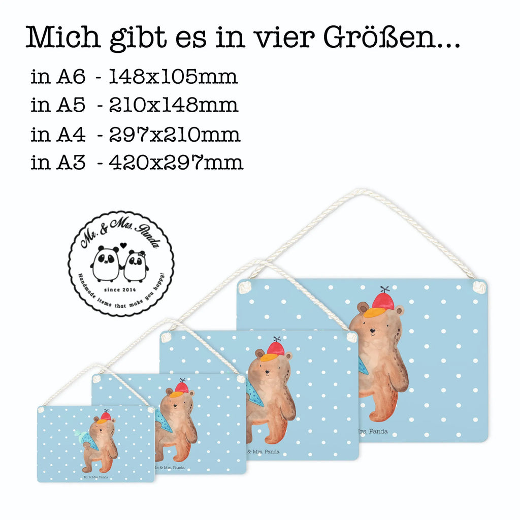 Deko Schild Bär mit Schultüte Dekoschild, Deko Schild, Schild, Tür Schild, Türschild, Holzschild, Wandschild, Wanddeko, Bär, Teddy, Teddybär, Bär Motiv, Schultüte, Erster Schultag Geschenk, Einschulung Geschenk, Schule Geschenk, Grundschule, Schulanfang, Schulbeginn