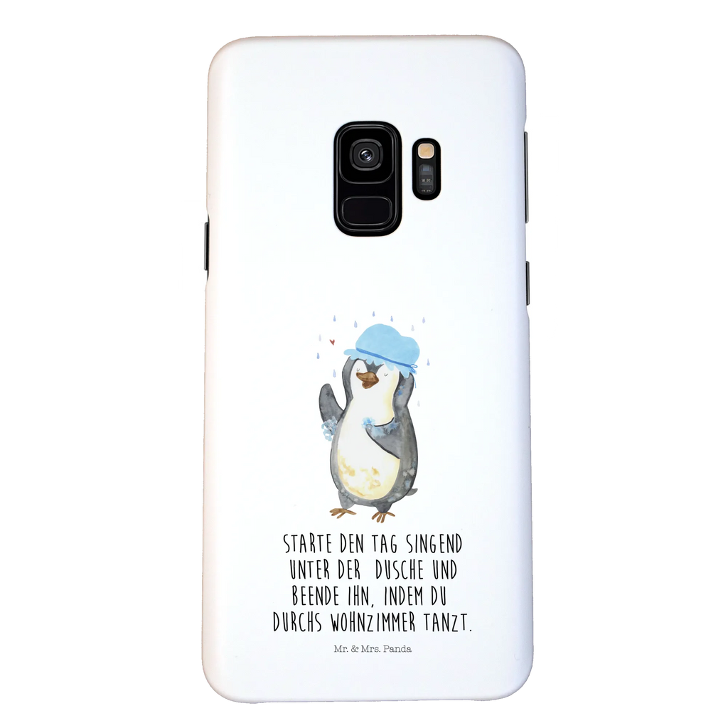 Handyhülle Pinguin Duschen Handyhülle, Handycover, Cover, Handy, Hülle, Iphone 10, Iphone X, Pinguin, Pinguine, Dusche, duschen, Lebensmotto, Motivation, Neustart, Neuanfang, glücklich sein