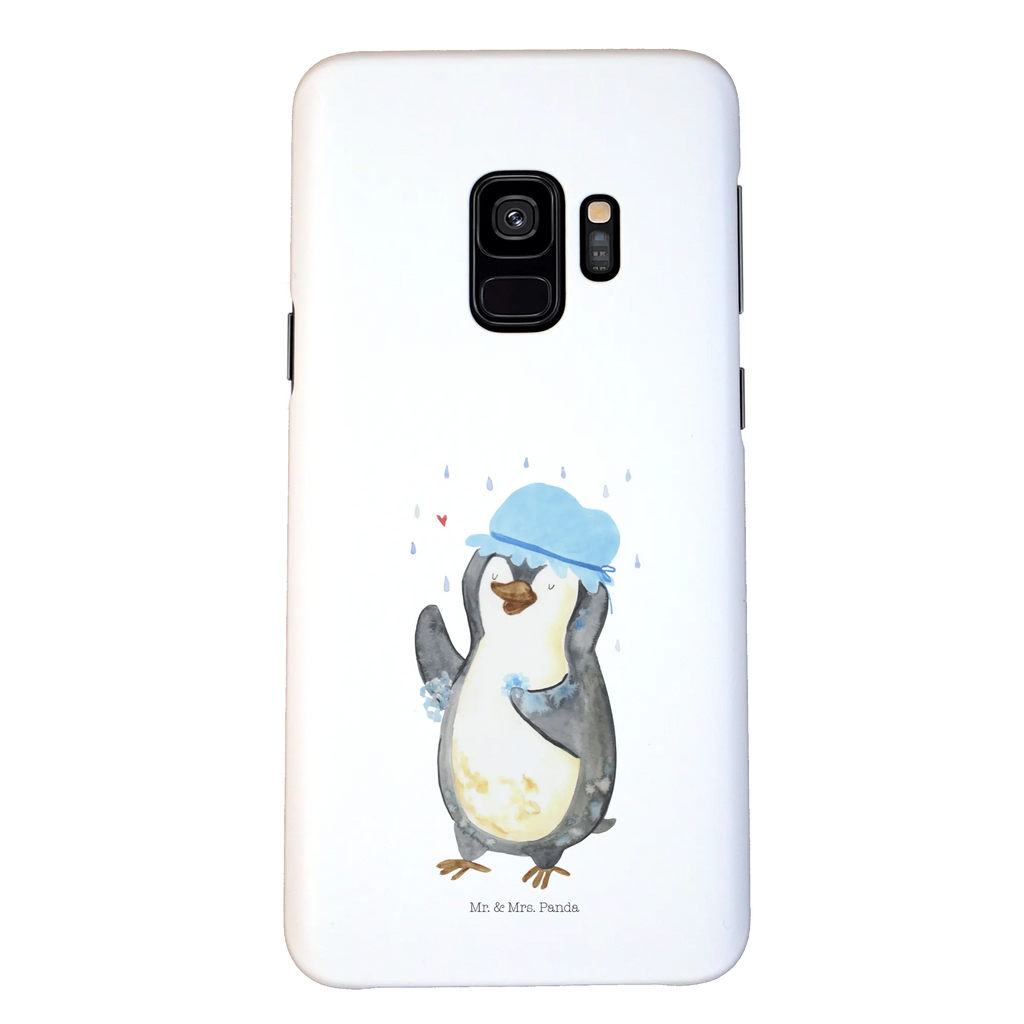 Handyhülle Pinguin Duschen Handyhülle, Handycover, Cover, Handy, Hülle, Iphone 10, Iphone X, Pinguin, Pinguine, Dusche, duschen, Lebensmotto, Motivation, Neustart, Neuanfang, glücklich sein