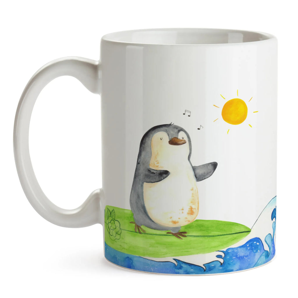 Tasse Pinguin Surfer Tasse, Kaffeetasse, Teetasse, Becher, Kaffeebecher, Teebecher, Keramiktasse, Porzellantasse, Büro Tasse, Geschenk Tasse, Tasse Sprüche, Tasse Motive, Kaffeetassen, Tasse bedrucken, Designer Tasse, Cappuccino Tassen, Schöne Teetassen, Pinguin, Pinguine, surfen, Surfer, Hawaii, Urlaub, Wellen, Wellen reiten, Portugal