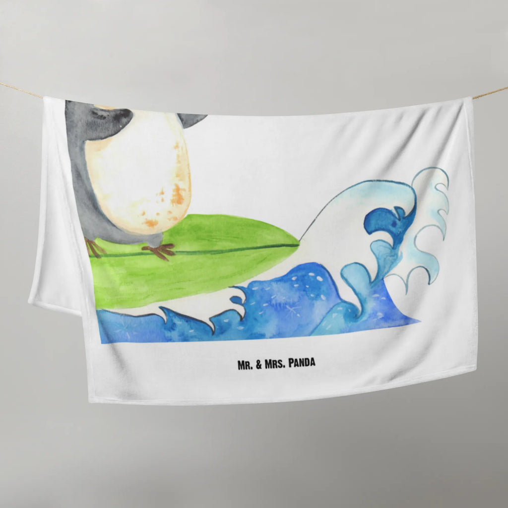 Babydecke Pinguin Surfer Babydecke, Babygeschenk, Geschenk Geburt, Babyecke Kuscheldecke, Krabbeldecke, Pinguin, Pinguine, surfen, Surfer, Hawaii, Urlaub, Wellen, Wellen reiten, Portugal