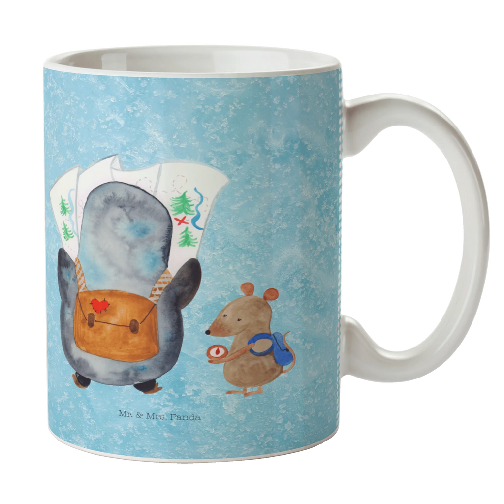 Tasse Pinguin & Maus Wanderer Tasse, Kaffeetasse, Teetasse, Becher, Kaffeebecher, Teebecher, Keramiktasse, Porzellantasse, Büro Tasse, Geschenk Tasse, Tasse Sprüche, Tasse Motive, Kaffeetassen, Tasse bedrucken, Designer Tasse, Cappuccino Tassen, Schöne Teetassen, Pinguin, Pinguine, Abenteurer, Abenteuer, Roadtrip, Ausflug, Wanderlust, wandern