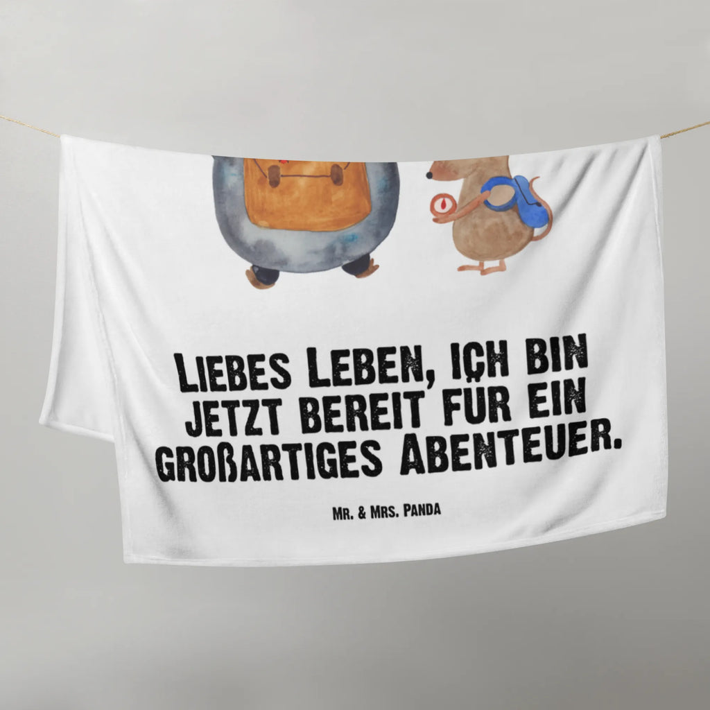 Babydecke Pinguin & Maus Wanderer Babydecke, Babygeschenk, Geschenk Geburt, Babyecke Kuscheldecke, Krabbeldecke, Pinguin, Pinguine, Abenteurer, Abenteuer, Roadtrip, Ausflug, Wanderlust, wandern