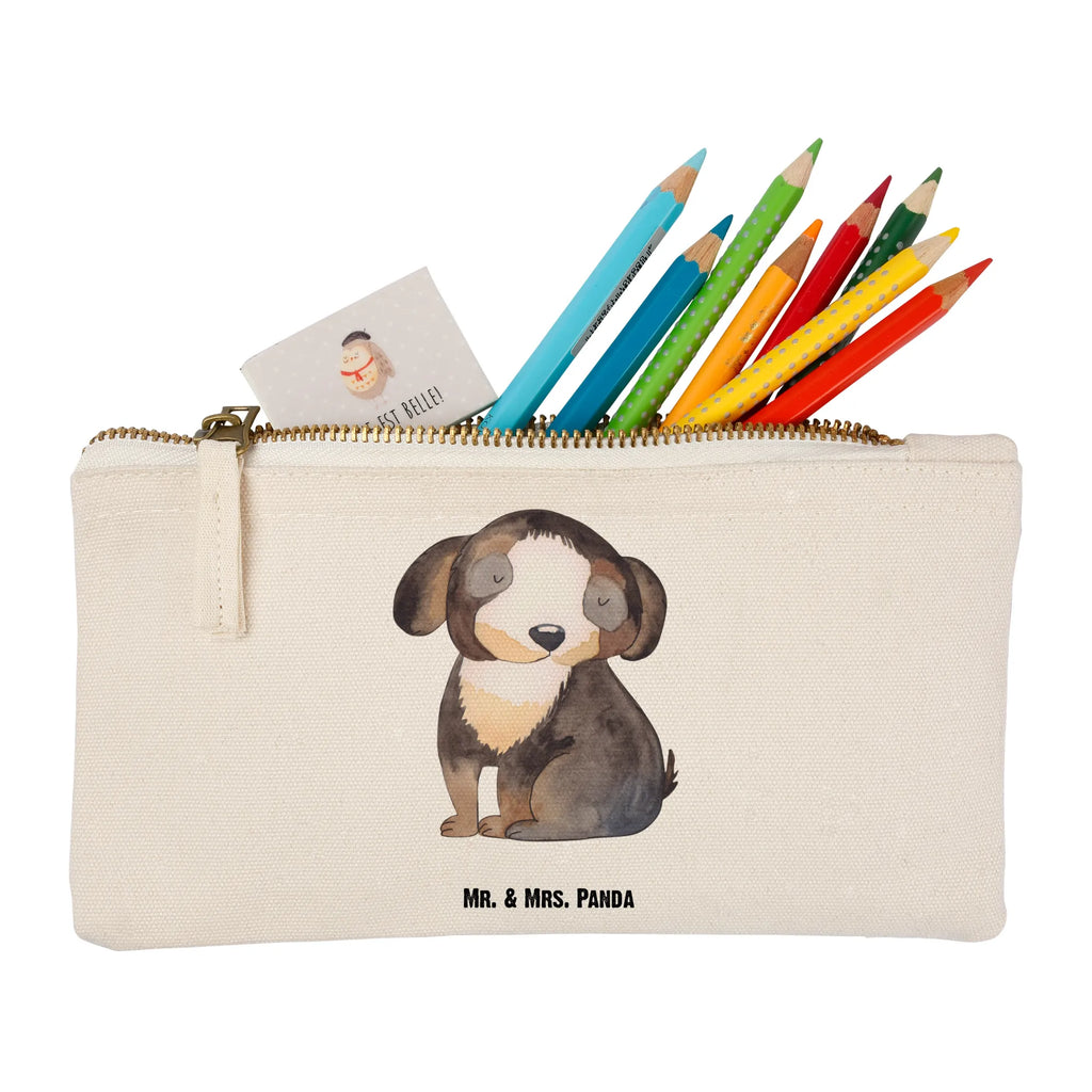 Schminktasche Hund entspannt Schminktasche, Kosmetiktasche, Kosmetikbeutel, Stiftemäppchen, Etui, Federmappe, Makeup, XXL, Schminketui, Kosmetiketui, Schlamperetui, Hund, Hundemotiv, Haustier, Hunderasse, Tierliebhaber, Hundebesitzer, Sprüche, schwarzer Hund, Hundeliebe, Liebe, Hundeglück