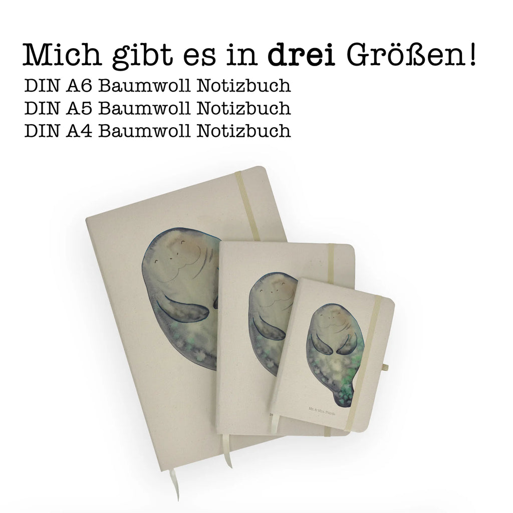 Baumwoll Notizbuch Seekuh happy Notizen, Eintragebuch, Tagebuch, Notizblock, Adressbuch, Journal, Kladde, Skizzenbuch, Notizheft, Schreibbuch, Schreibheft, Meerestiere, Meer, Urlaub, Seekuh, Seekühe, Selbstliebe, Respekt, Neuanfang, Neustart, Achtsamkeit, Zufrieden, Liebeskummer, Freundin