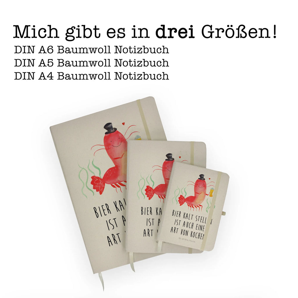 Baumwoll Notizbuch Hummer mit Weizen Notizen, Eintragebuch, Tagebuch, Notizblock, Adressbuch, Journal, Kladde, Skizzenbuch, Notizheft, Schreibbuch, Schreibheft, Meerestiere, Meer, Urlaub, Garnele, Garnelen, Bier, Kochen, Männerhaushalt, Junggeselle, Junggesellin, Bierliebhaber, Kneipe, Gasthaus, Wirtschaft