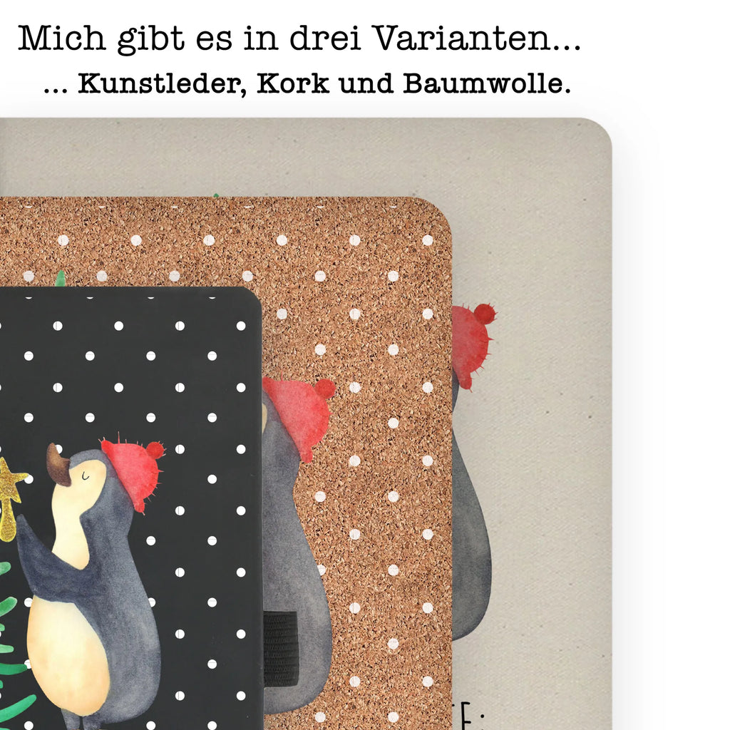 Baumwoll Notizbuch Pinguin Weihnachtsbaum Notizen, Eintragebuch, Tagebuch, Notizblock, Adressbuch, Journal, Kladde, Skizzenbuch, Notizheft, Schreibbuch, Schreibheft, Winter, Weihnachten, Weihnachtsdeko, Nikolaus, Advent, Heiligabend, Wintermotiv, Pinguin