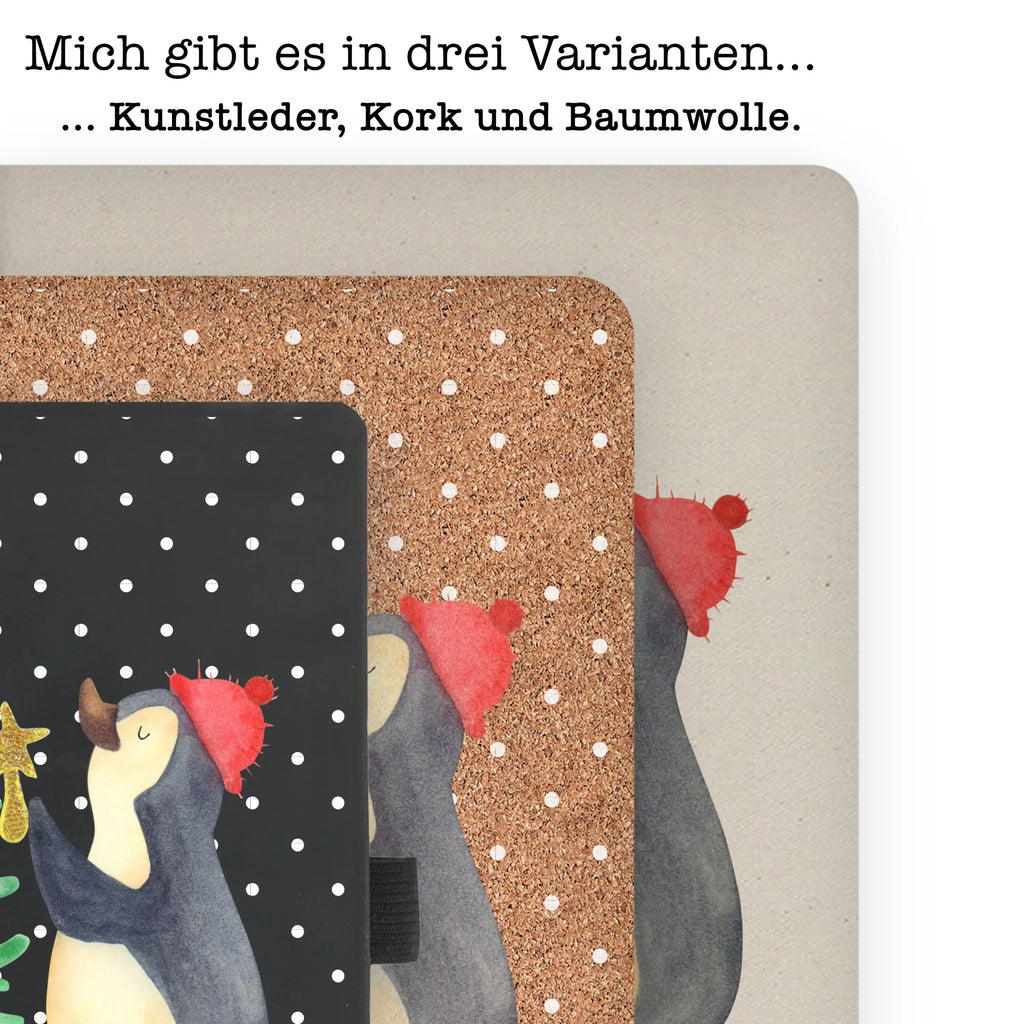 Baumwoll Notizbuch Pinguin Weihnachtsbaum Notizen, Eintragebuch, Tagebuch, Notizblock, Adressbuch, Journal, Kladde, Skizzenbuch, Notizheft, Schreibbuch, Schreibheft, Winter, Weihnachten, Weihnachtsdeko, Nikolaus, Advent, Heiligabend, Wintermotiv, Pinguin