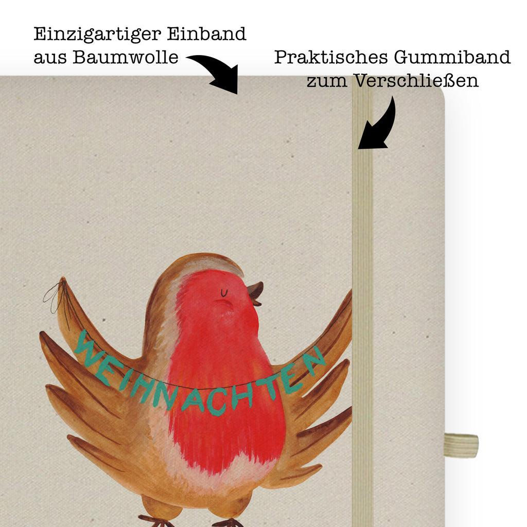 Baumwoll Notizbuch Rotkehlchen Weihnachten Notizen, Eintragebuch, Tagebuch, Notizblock, Adressbuch, Journal, Kladde, Skizzenbuch, Notizheft, Schreibbuch, Schreibheft, Winter, Weihnachten, Weihnachtsdeko, Nikolaus, Advent, Heiligabend, Wintermotiv, Frohe Weihnachten, Weihnachtsmotiv, Weihnachtsgruß, Vogel, xmas