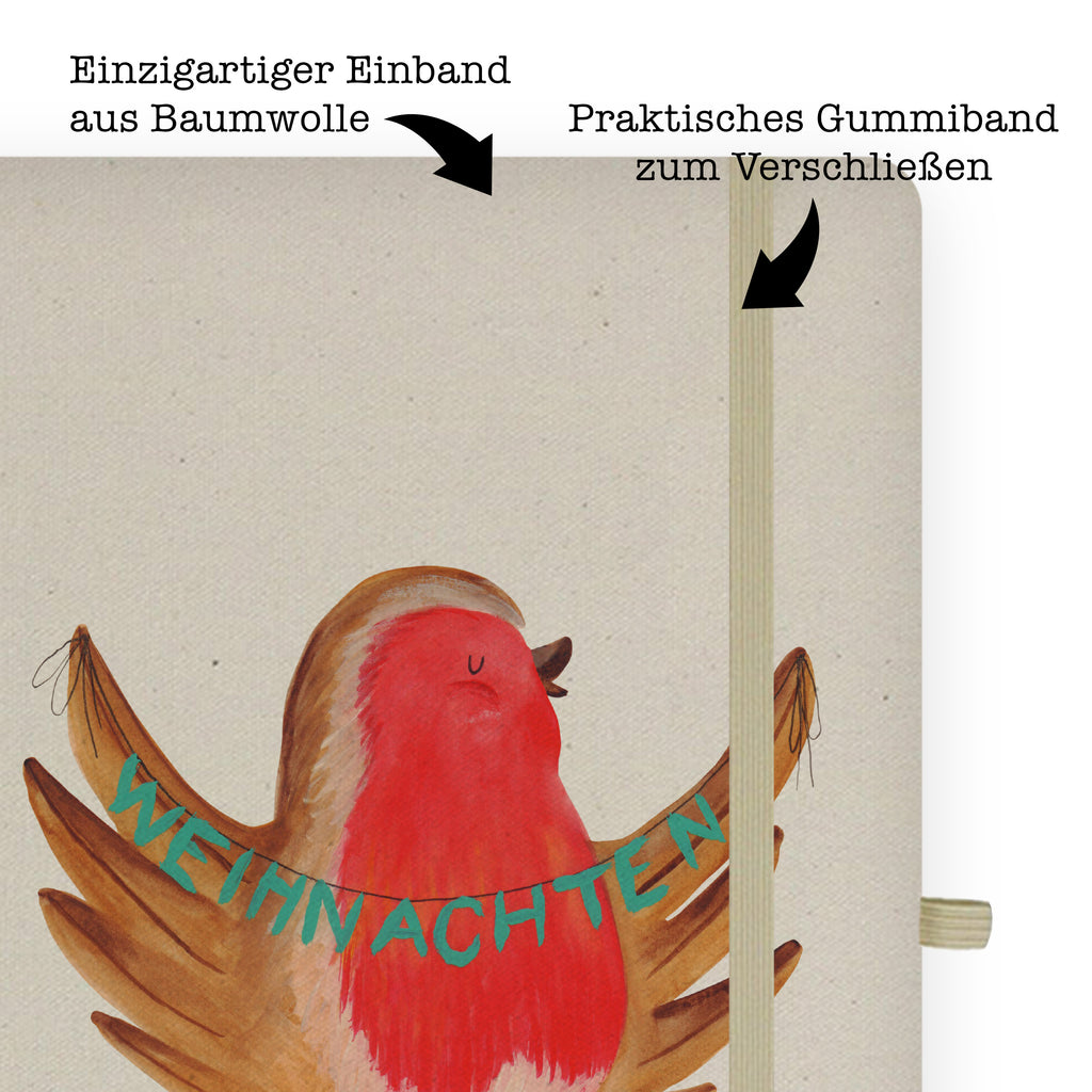 Baumwoll Notizbuch Rotkehlchen Weihnachten Notizen, Eintragebuch, Tagebuch, Notizblock, Adressbuch, Journal, Kladde, Skizzenbuch, Notizheft, Schreibbuch, Schreibheft, Winter, Weihnachten, Weihnachtsdeko, Nikolaus, Advent, Heiligabend, Wintermotiv, Frohe Weihnachten, Weihnachtsmotiv, Weihnachtsgruß, Vogel, xmas