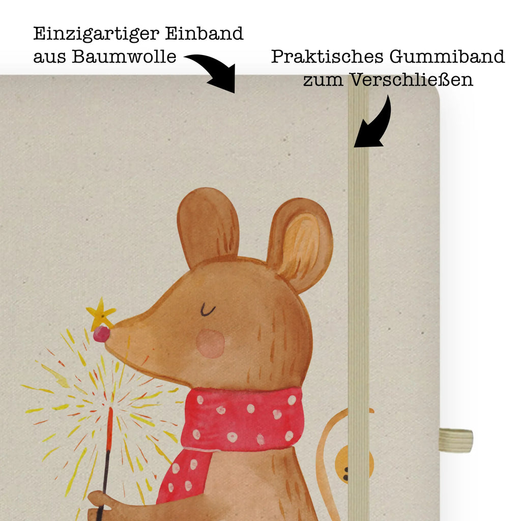 Baumwoll Notizbuch Weihnachtsmaus Notizen, Eintragebuch, Tagebuch, Notizblock, Adressbuch, Journal, Kladde, Skizzenbuch, Notizheft, Schreibbuch, Schreibheft, Winter, Weihnachten, Weihnachtsdeko, Nikolaus, Advent, Heiligabend, Wintermotiv, Frohe Weihnachten, Weihnachtsgruß, Weihnachtsmotiv, Maus, Mäuschen, Weihnachtswunder