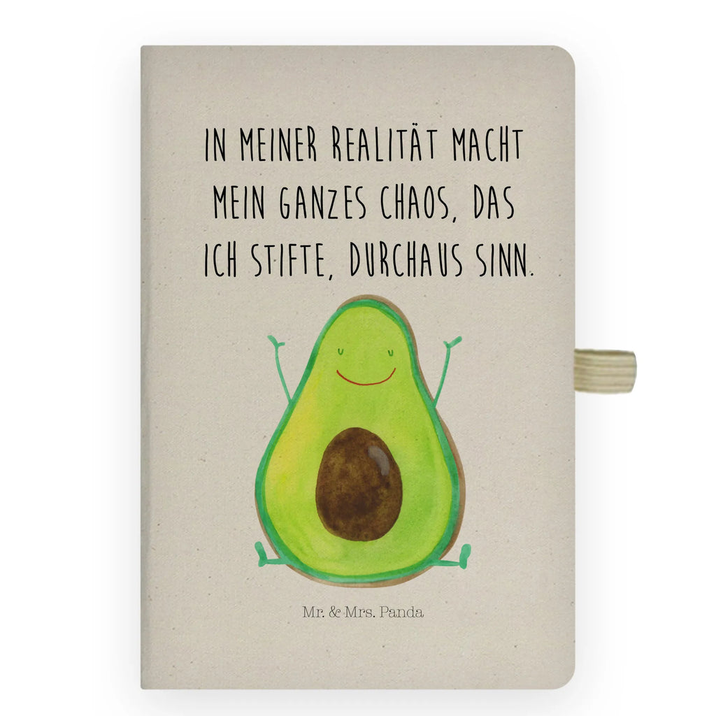 Baumwoll Notizbuch Avocado Happy Notizen, Eintragebuch, Tagebuch, Notizblock, Adressbuch, Journal, Kladde, Skizzenbuch, Notizheft, Schreibbuch, Schreibheft, Avocado, Veggie, Vegan, Gesund, Chaos