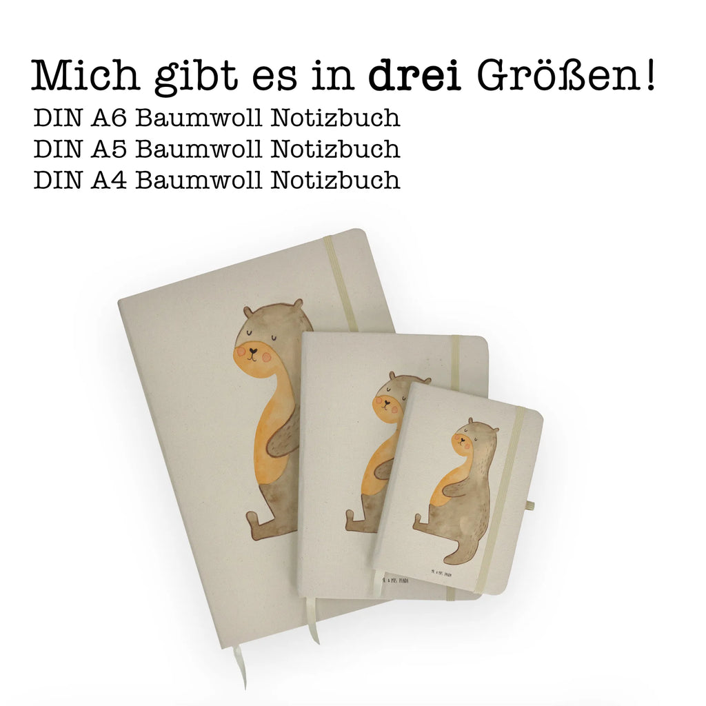 Cotton notebook otter Belly Notizen, Eintragebuch, Tagebuch, Notizblock, Adressbuch, Journal, Kladde, Skizzenbuch, Notizheft, Schreibbuch, Schreibheft, Otter, Fischotter, Seeotter, Otter Seeotter See Otter