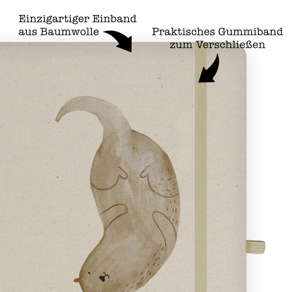 Baumwoll Notizbuch Otter kopfüber Notizen, Eintragebuch, Tagebuch, Notizblock, Adressbuch, Journal, Kladde, Skizzenbuch, Notizheft, Schreibbuch, Schreibheft, Otter, Fischotter, Seeotter, Otter Seeotter See Otter