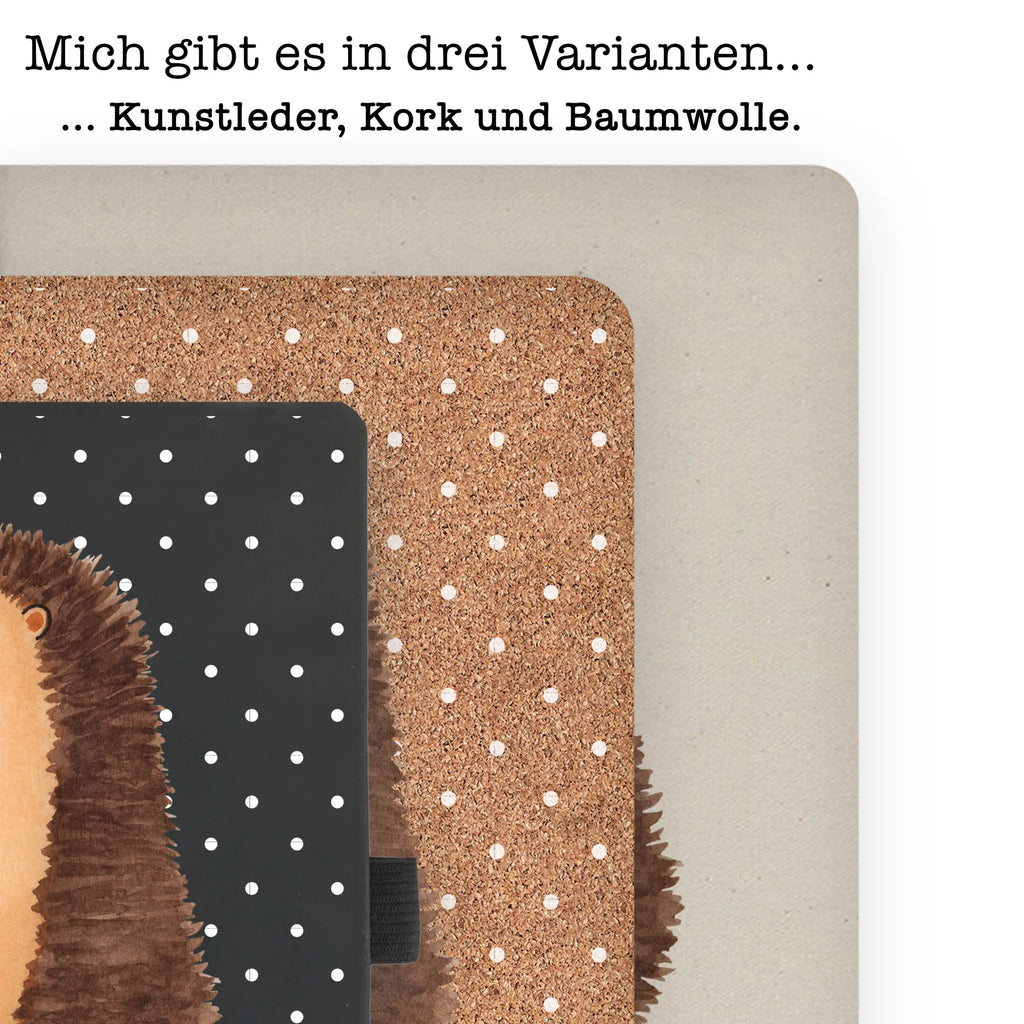 Baumwoll Notizbuch Igel mit Blume Notizen, Eintragebuch, Tagebuch, Notizblock, Adressbuch, Journal, Kladde, Skizzenbuch, Notizheft, Schreibbuch, Schreibheft, Tiermotive, Gute Laune, lustige Sprüche, Tiere, Igel, Gute Besserung, Genesungswünsche, Krankheit, Krankenhaus, krank, Besuch