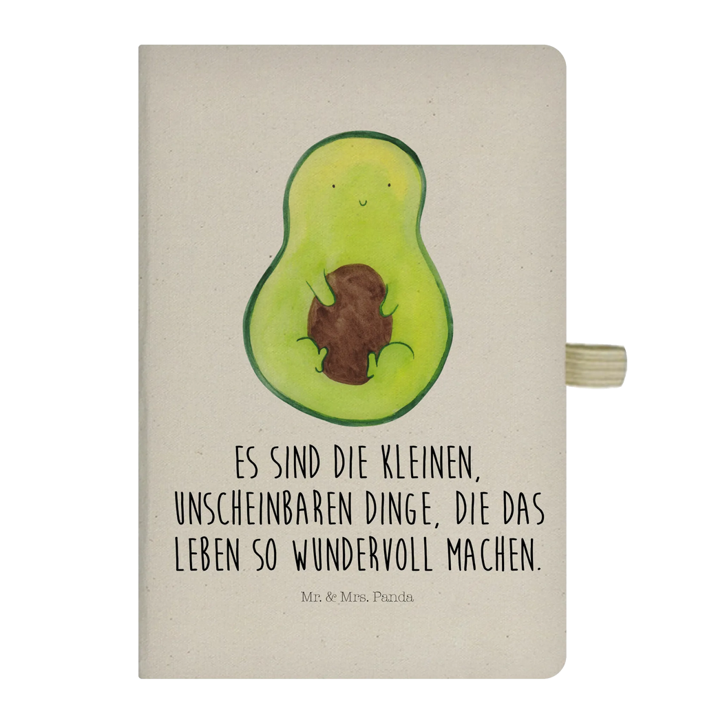 Baumwoll Notizbuch Avocado mit Kern Notizen, Eintragebuch, Tagebuch, Notizblock, Adressbuch, Journal, Kladde, Skizzenbuch, Notizheft, Schreibbuch, Schreibheft, Avocado, Veggie, Vegan, Gesund, Avokado, Avocadokern, Kern, Pflanze, Spruch Leben