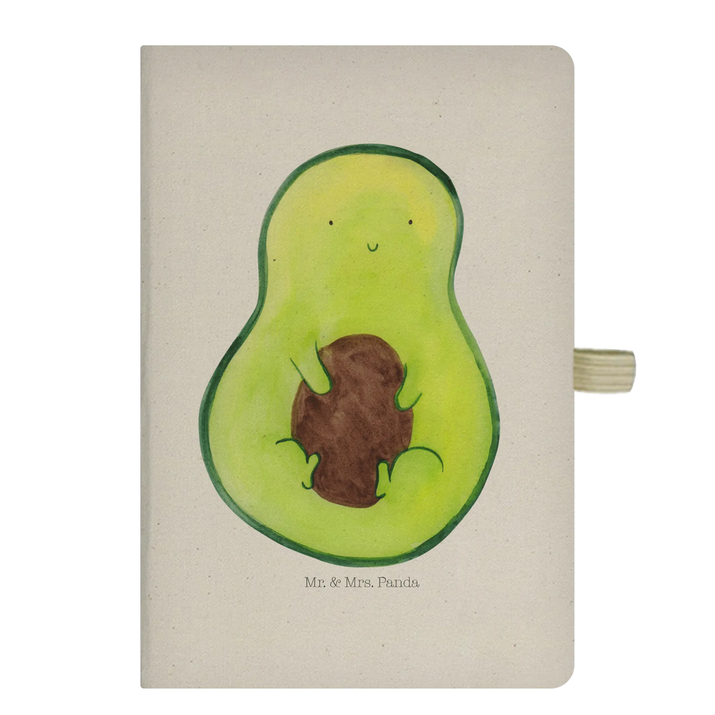 Baumwoll Notizbuch Avocado mit Kern Notizen, Eintragebuch, Tagebuch, Notizblock, Adressbuch, Journal, Kladde, Skizzenbuch, Notizheft, Schreibbuch, Schreibheft, Avocado, Veggie, Vegan, Gesund, Avokado, Avocadokern, Kern, Pflanze, Spruch Leben