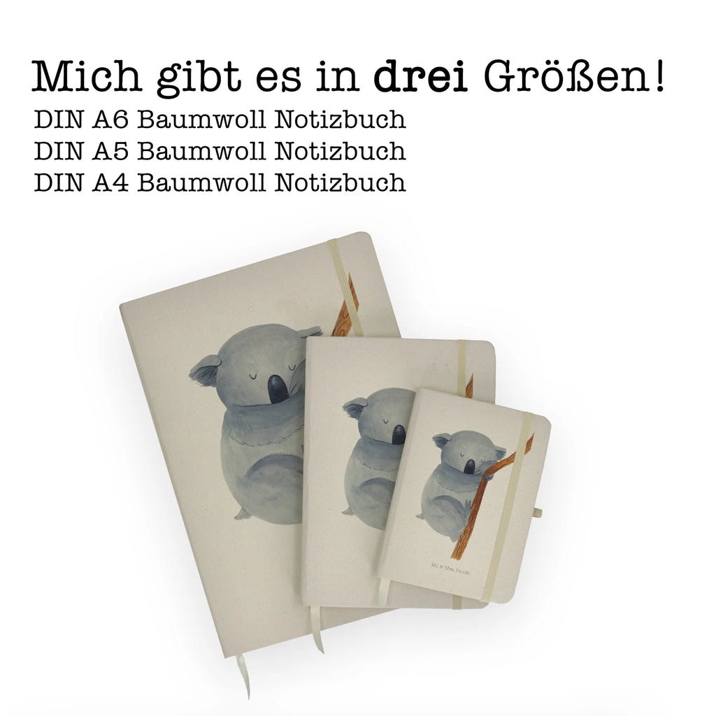 Baumwoll Notizbuch Koalabär Notizen, Eintragebuch, Tagebuch, Notizblock, Adressbuch, Journal, Kladde, Skizzenbuch, Notizheft, Schreibbuch, Schreibheft, Tiermotive, Gute Laune, lustige Sprüche, Tiere, Koala, träumen, Traum, schlafen, Schlafzimmer, Traumland, Bär, Koalabär