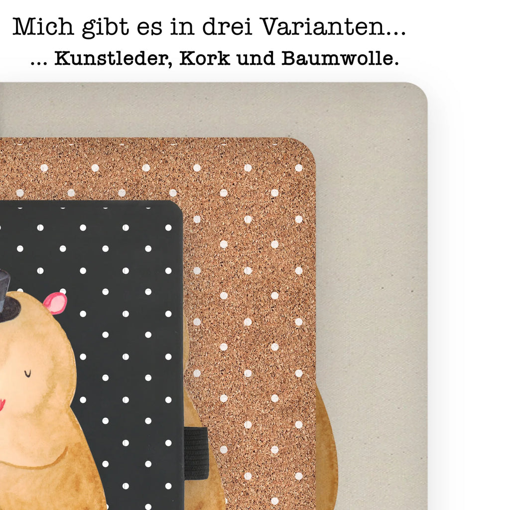 Baumwoll Notizbuch Hamster mit Hut Notizen, Eintragebuch, Tagebuch, Notizblock, Adressbuch, Journal, Kladde, Skizzenbuch, Notizheft, Schreibbuch, Schreibheft, Tiermotive, Gute Laune, lustige Sprüche, Tiere, Hamster, Hut, Magier, Zylinder, Zwerghamster, Zauberer