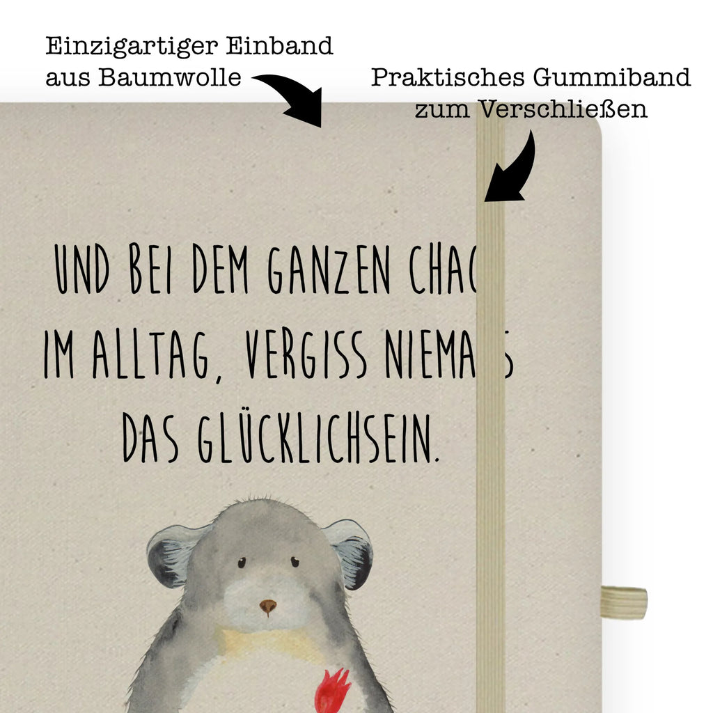 Baumwoll Notizbuch Chinchilla Blume Notizen, Eintragebuch, Tagebuch, Notizblock, Adressbuch, Journal, Kladde, Skizzenbuch, Notizheft, Schreibbuch, Schreibheft, Tiermotive, Gute Laune, lustige Sprüche, Tiere, Chinchilla, Chinchillas, Liebeskummer, Kummer, Depressionen, traurig sein, Chaos, Glücklichsein, Büro, Büroalltag