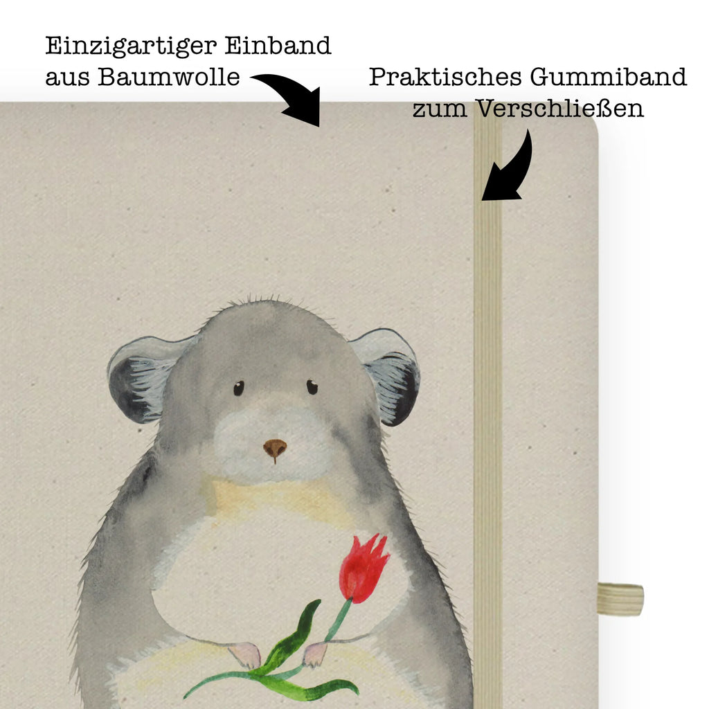 Baumwoll Notizbuch Chinchilla Blume Notizen, Eintragebuch, Tagebuch, Notizblock, Adressbuch, Journal, Kladde, Skizzenbuch, Notizheft, Schreibbuch, Schreibheft, Tiermotive, Gute Laune, lustige Sprüche, Tiere, Chinchilla, Chinchillas, Liebeskummer, Kummer, Depressionen, traurig sein, Chaos, Glücklichsein, Büro, Büroalltag